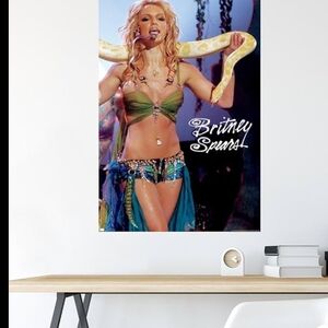 Britney Spears Wall Poster with Yellow and Blue Accents